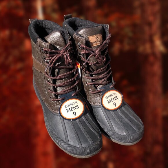 Magellan Men's Duck Boots Size 9D Leather & Man-Made Upper Waterproof New - Picture 1 of 7